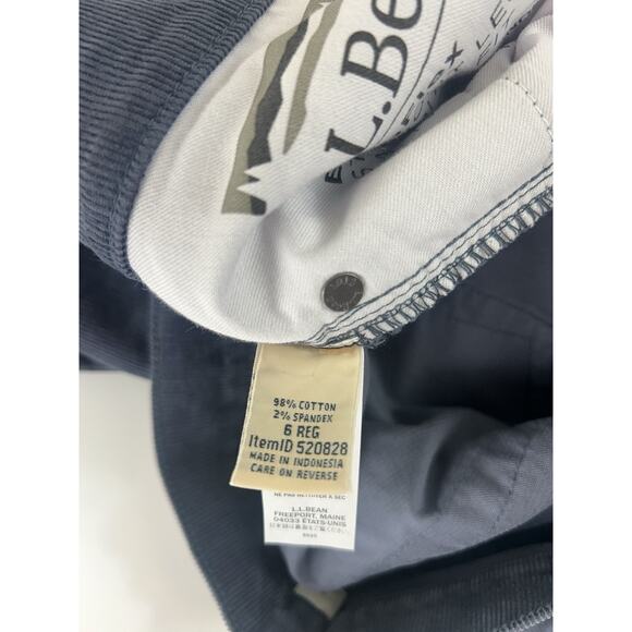 LL Bean Corduroy Pants Womens 6 Reg Favorite Fit Gray Cords Straight Leg 5 pocke - Picture 9 of 14